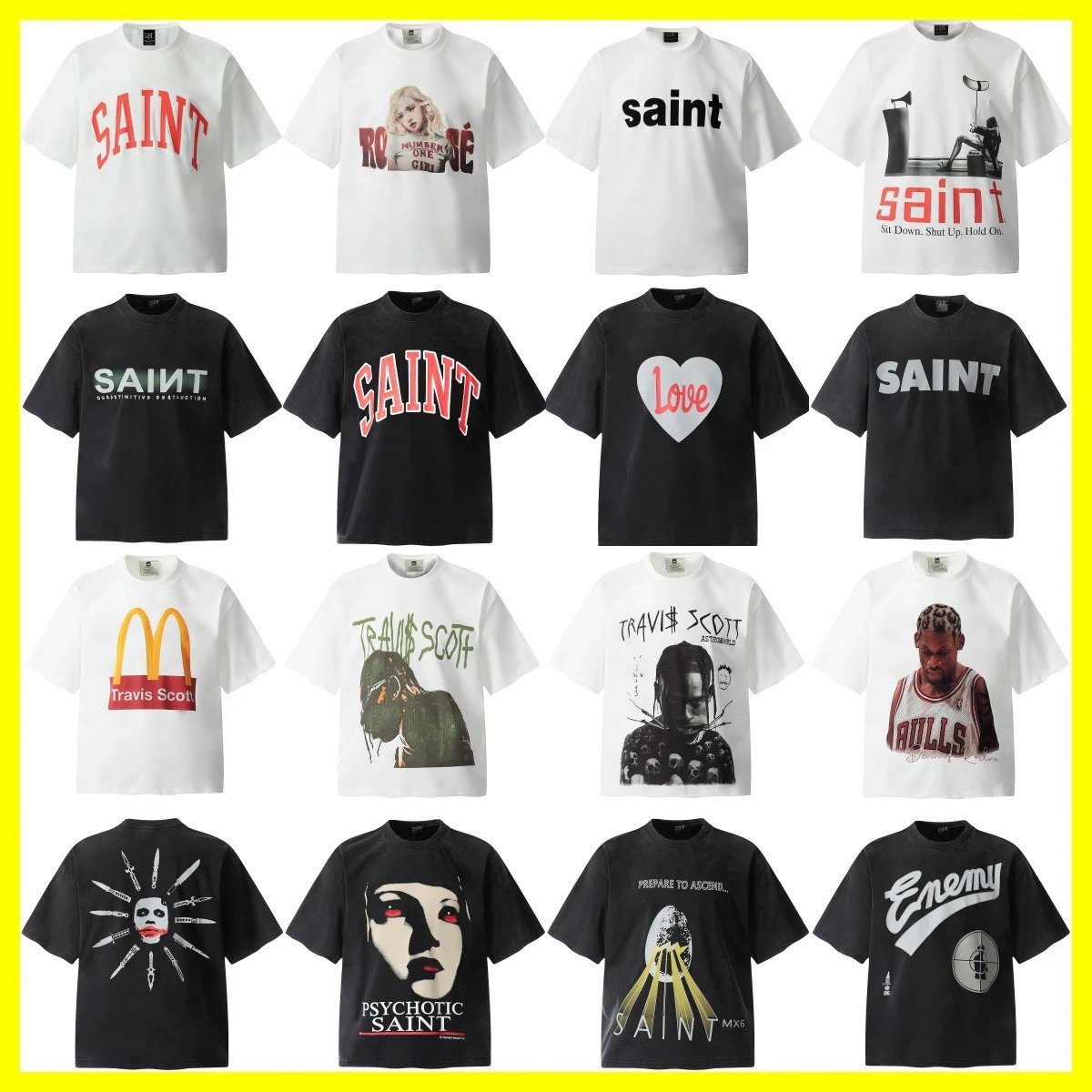 Short sleeve t-shirts for men and women high street half sleeves  