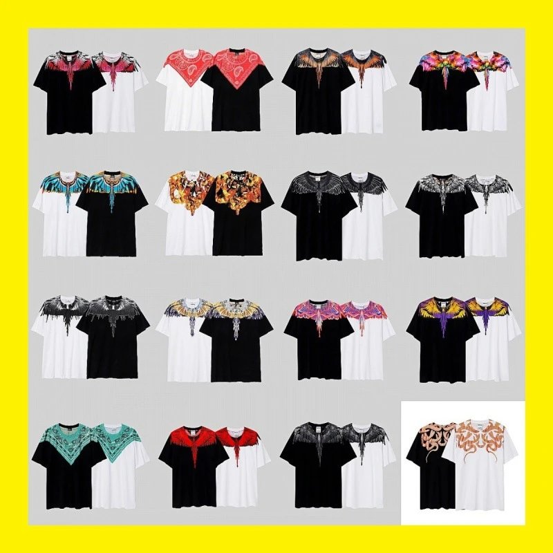 Colorful Wings and Feathers T-shirt for Men and Women Couples Classic Half Sleeve  