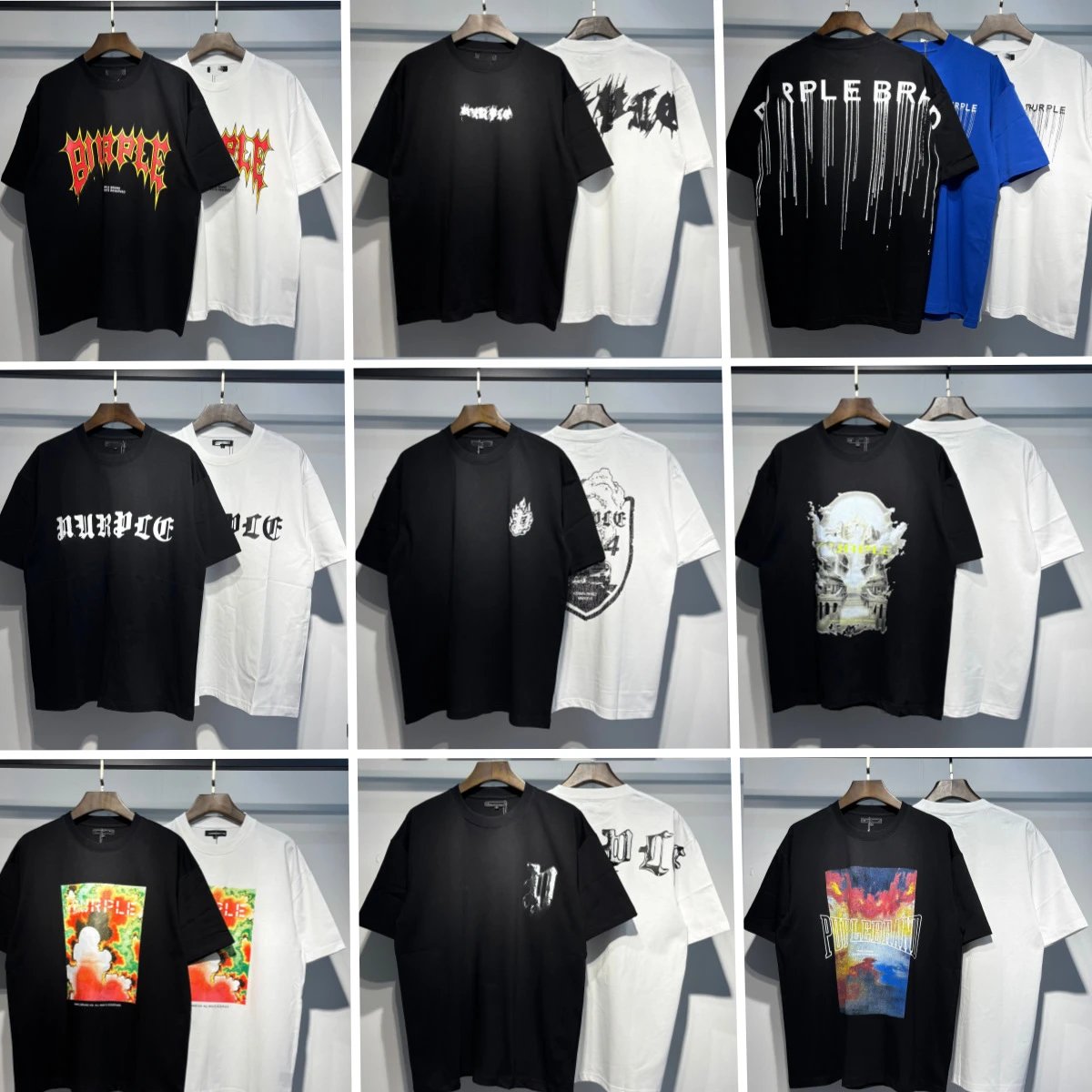 Distressed washed short-sleeved men's and women's short-sleeved styles  